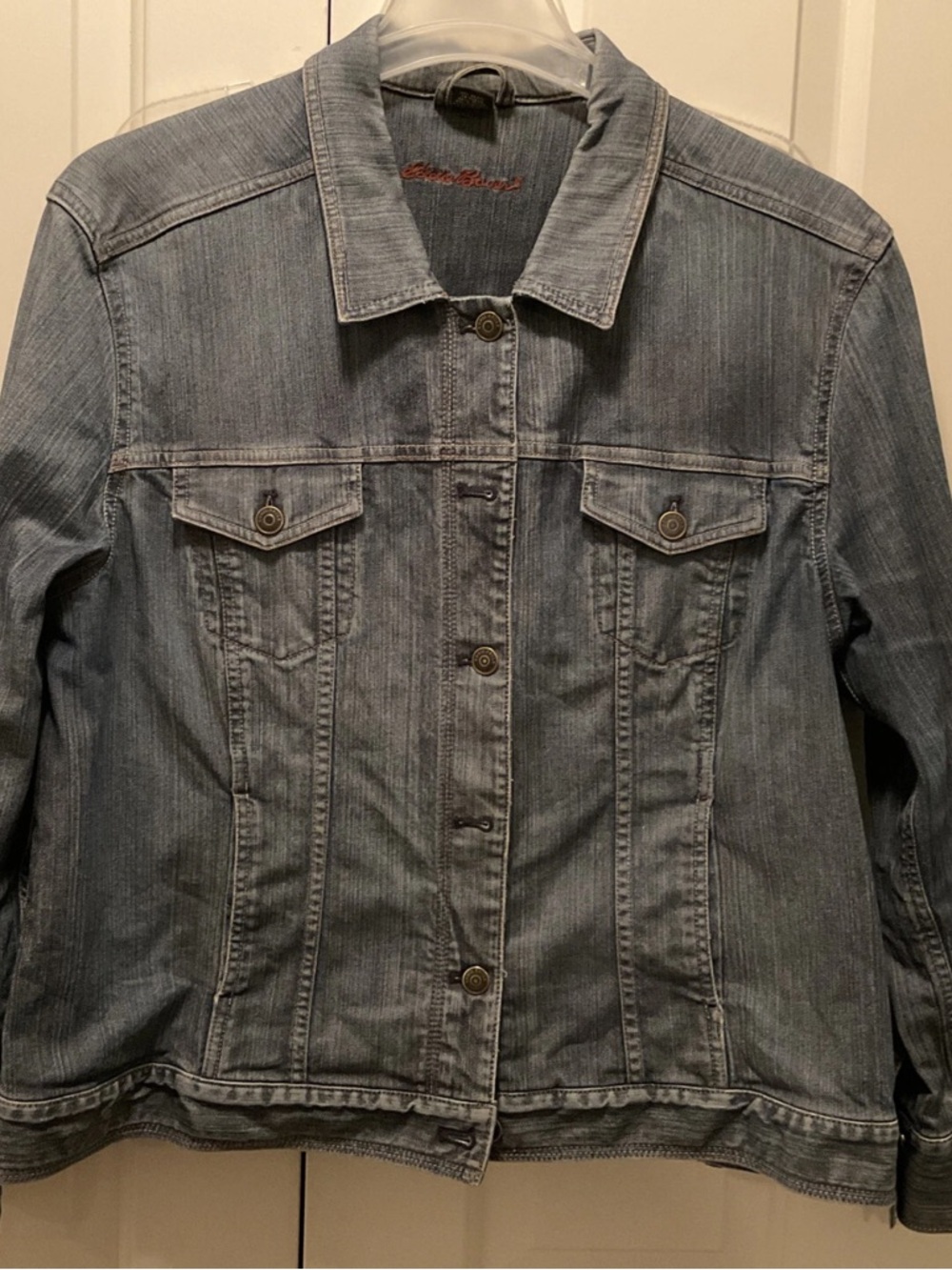 Eddie Bauer Women’s Denim Jean Button Jacket Size XXL Great Condition